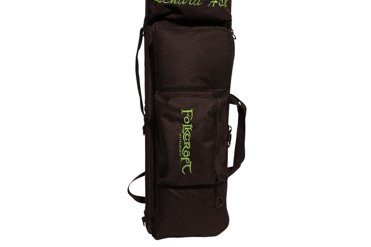 Tin Whistle/Native American Flute Carrying Case, Embroidered With "Folkcraft® Instruments" Logo, Black-Folkcraft Instruments Dulcimer Case Bag