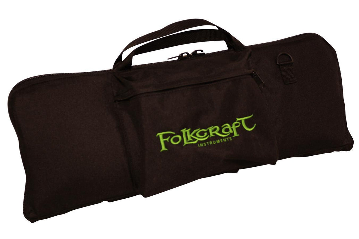 Tin Whistle/Native American Flute Carrying Case, Embroidered With "Folkcraft® Instruments" Logo, Black-Folkcraft Instruments Dulcimer Case Bag