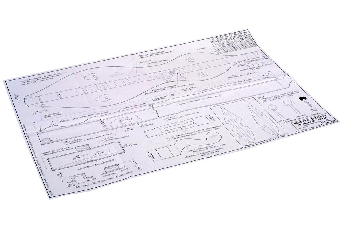 Traditional Hourglass Style Mountain Dulcimer Plan-Folkcraft Instruments